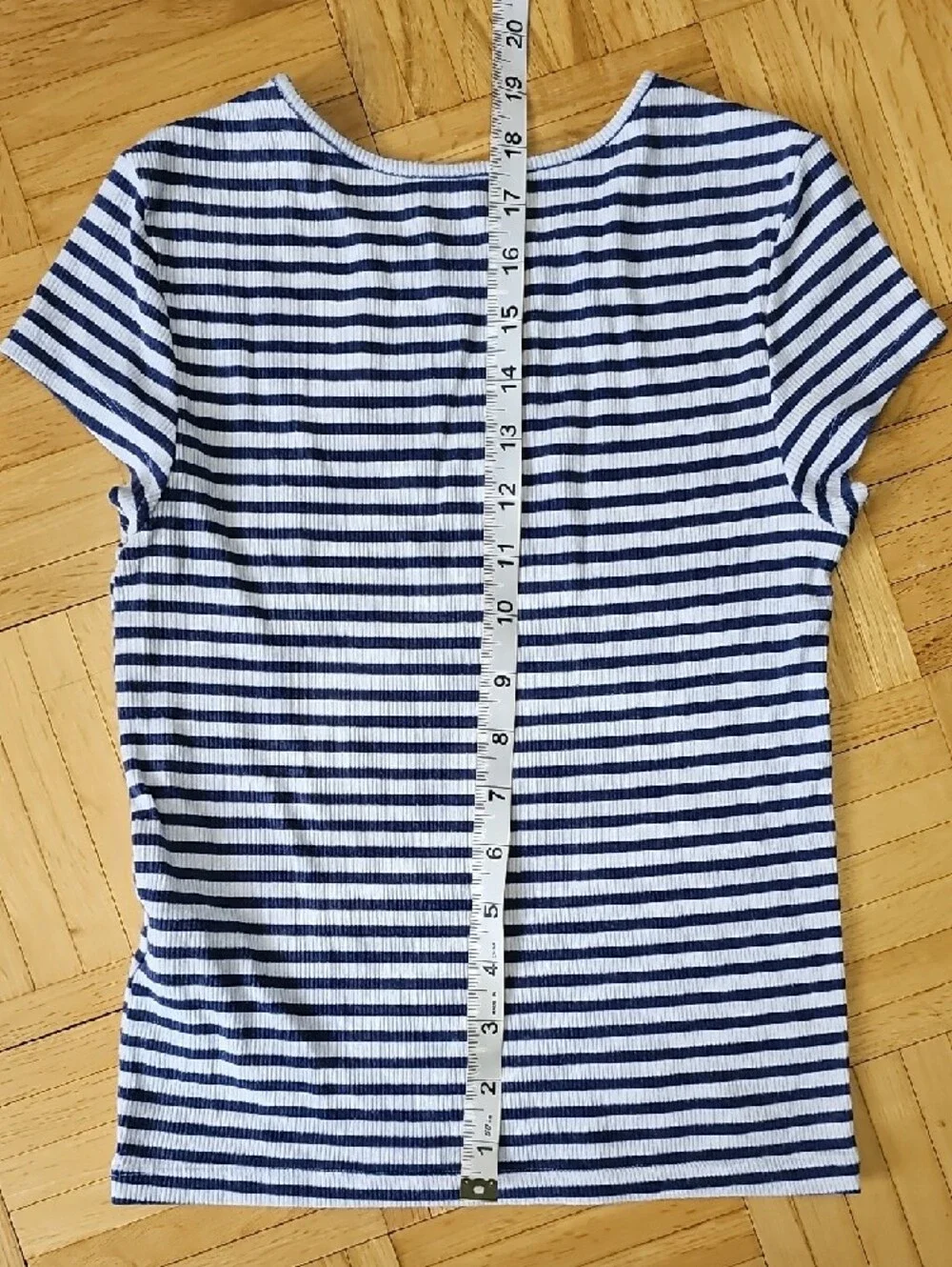 American Eagle Outfitters Pink Rib Tee & Navy Striped Tee - 2 Pack, Size XS - Picture 7 of 8